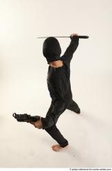 Man Young Athletic Fighting with sword Standing poses Casual Asian
